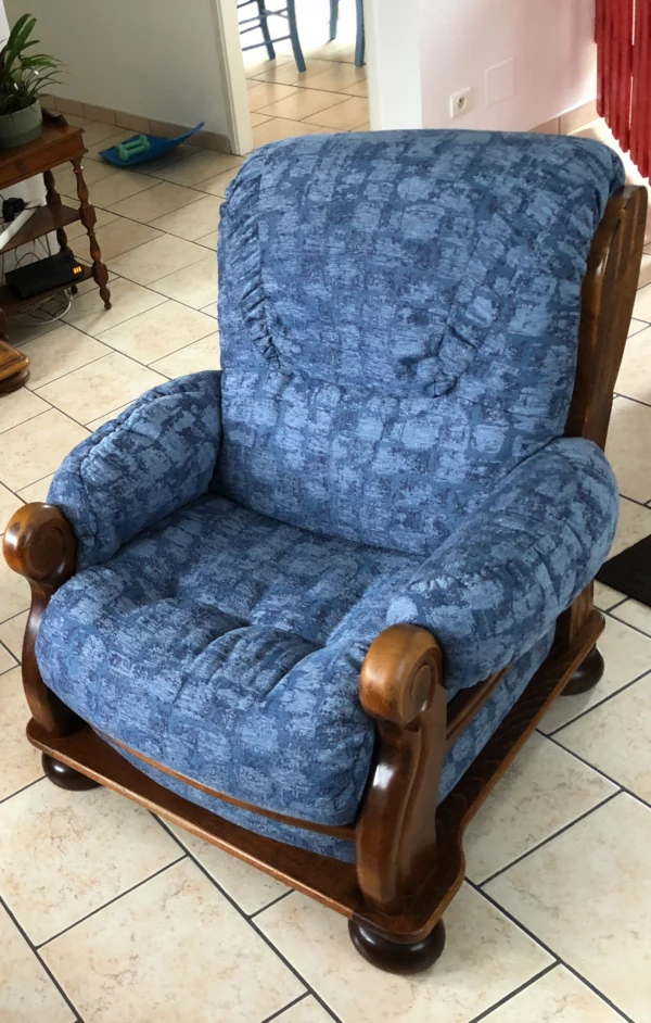 fauteuil rustique années 80 après