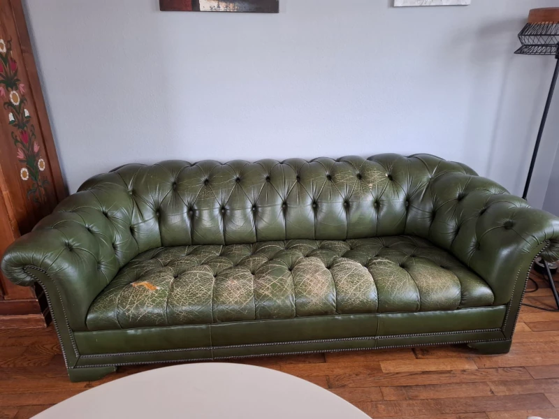 réfection canapé chesterfield avant