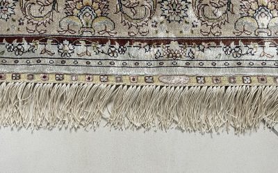 Réfection des franges d&rsquo;un tapis Hereke en soie