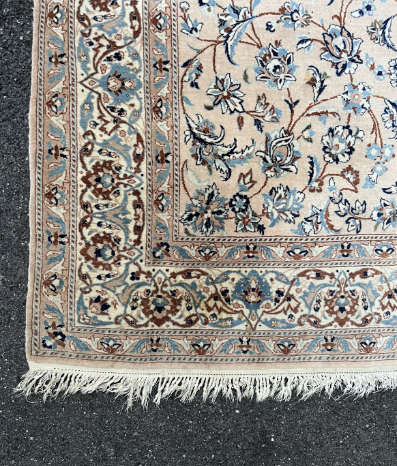 resturation franges tapis goum soie avant