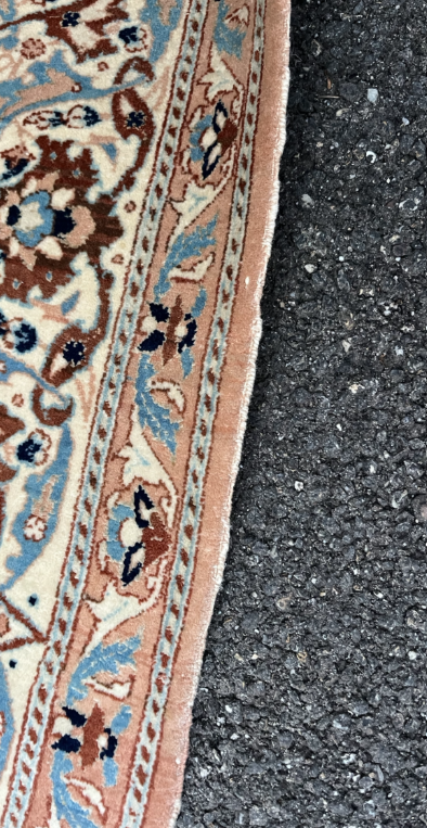 resturation franges tapis goum soie avant
